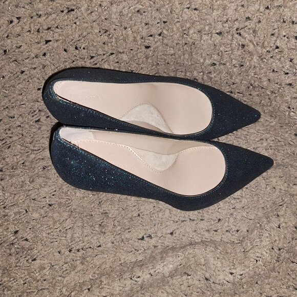 BANANA REPUBLIC-Madison 12 Hour Teal Glitter Pewter Point Toe Pump-SZ 6-NWOB - Picture 7 of 8